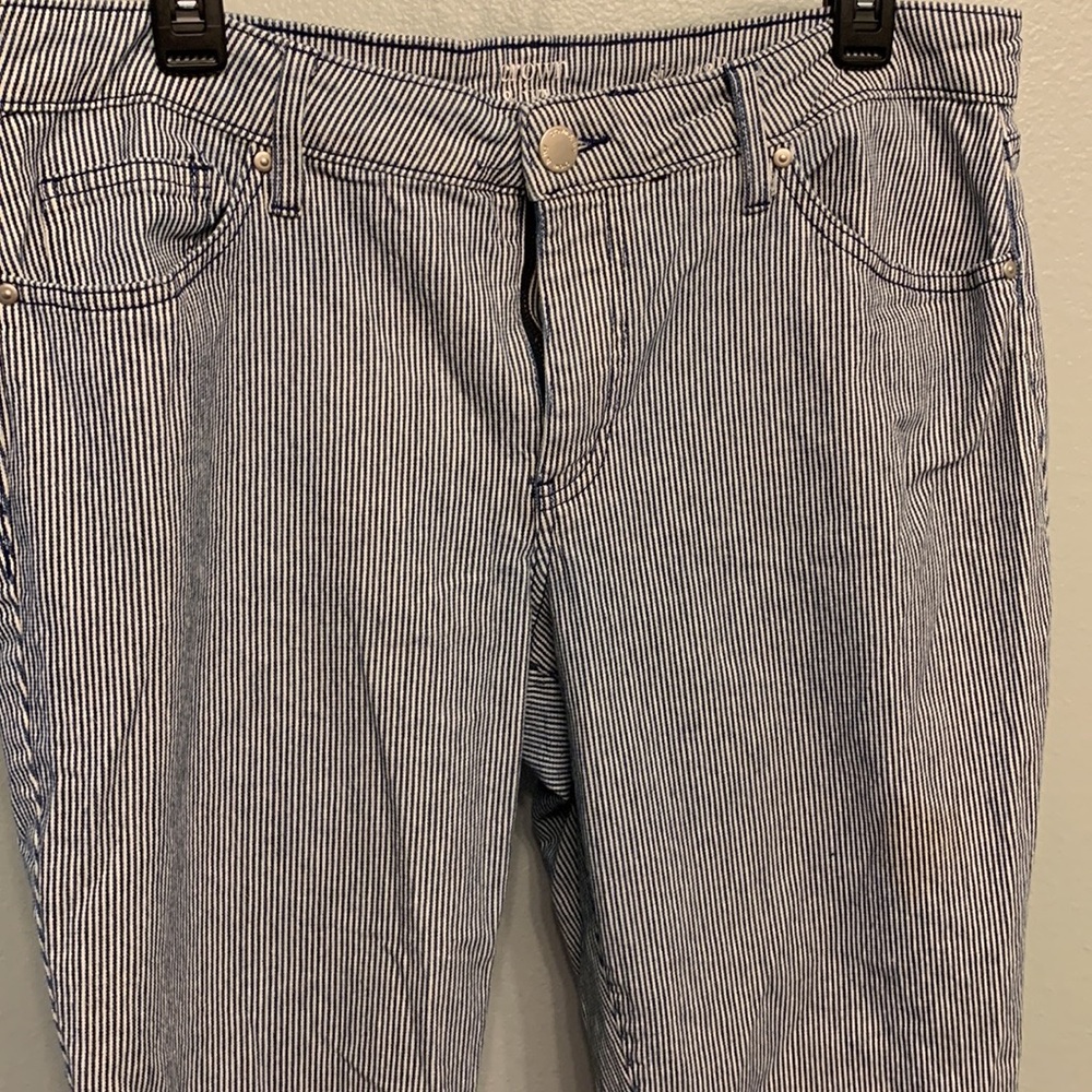 Blue Stripped Denim/Cotton Pants